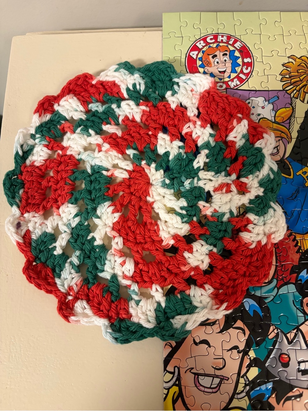 Handmade crocheted doily/hot plate - set of 3